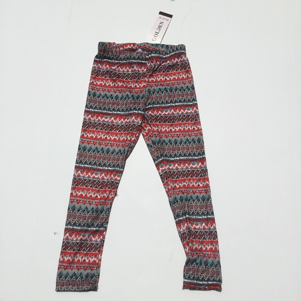 Golden tribal print girls nwt leggings Sz 6X